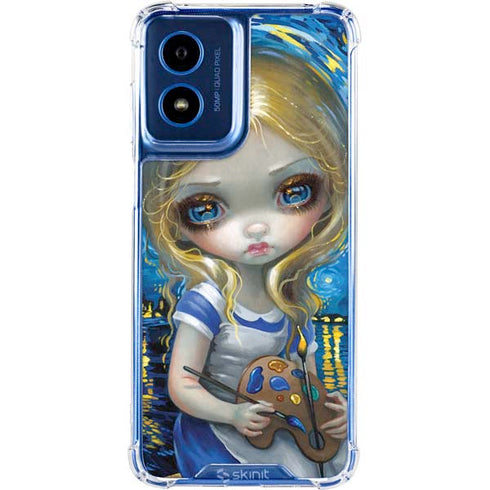 Artist Alice in Van Gogh Starry Night by Jasmine Becket-Griffith Moto G 5G (2024) Clear Case